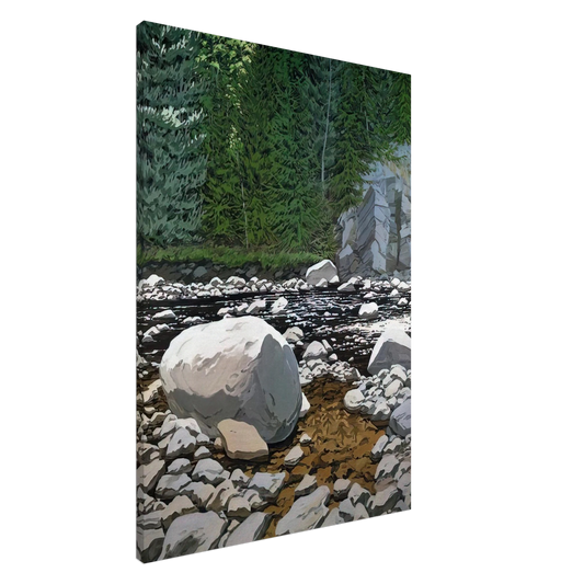 Neil Welliver - Lower Ducktrap - 1978 Canvas - 20x30 cm / 8x12 inches-canvas