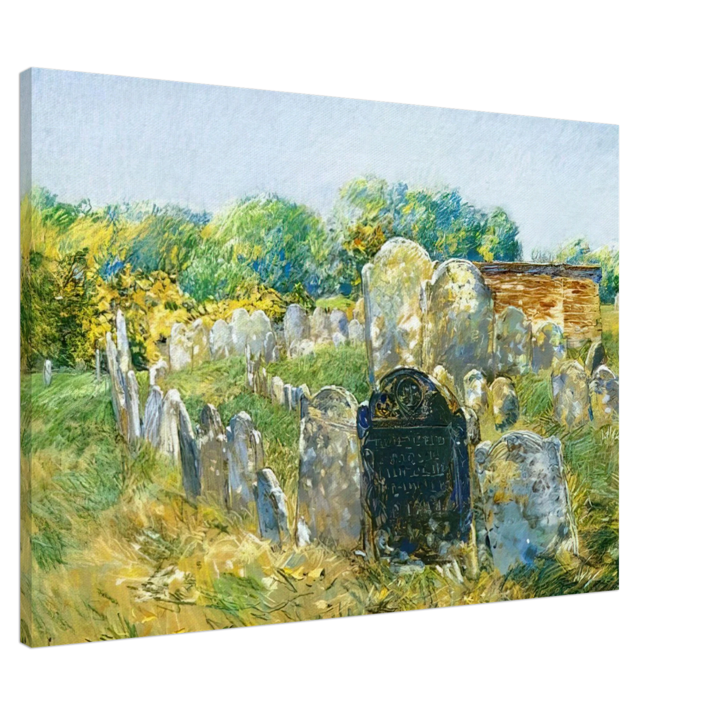 Childe Hassam - Colonial Graveyard at Lexington Canvas - 20x30 cm / 8x12 inches-canvas