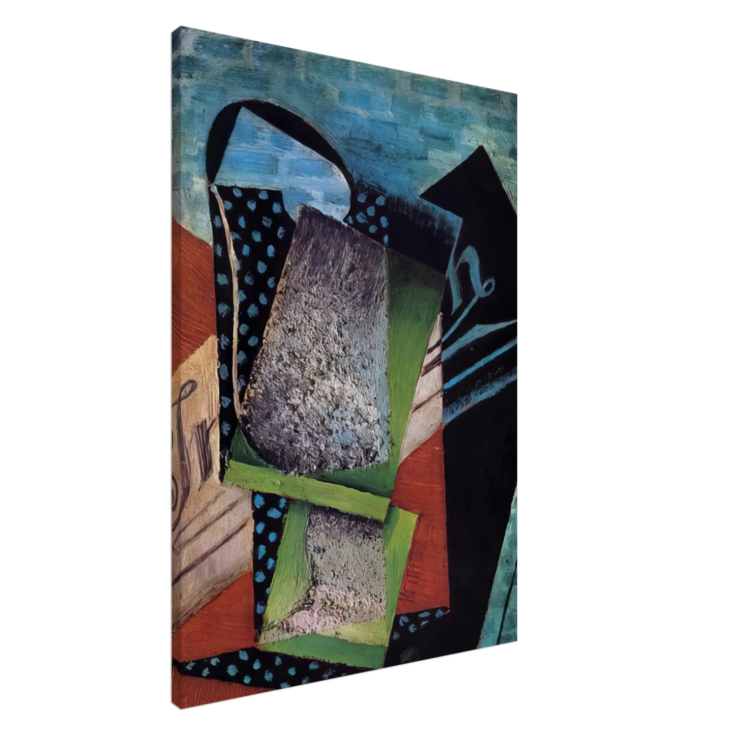 Juan Gris - STILL LIFE DEDICATED TO ANDRE SALMON 1915 Canvas - 20x30 cm / 8x12 inches-canvas