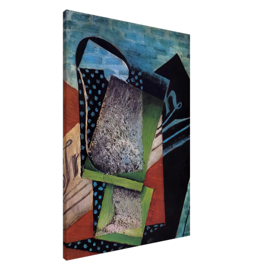 Juan Gris - STILL LIFE DEDICATED TO ANDRE SALMON 1915 Canvas - 20x30 cm / 8x12 inches-canvas