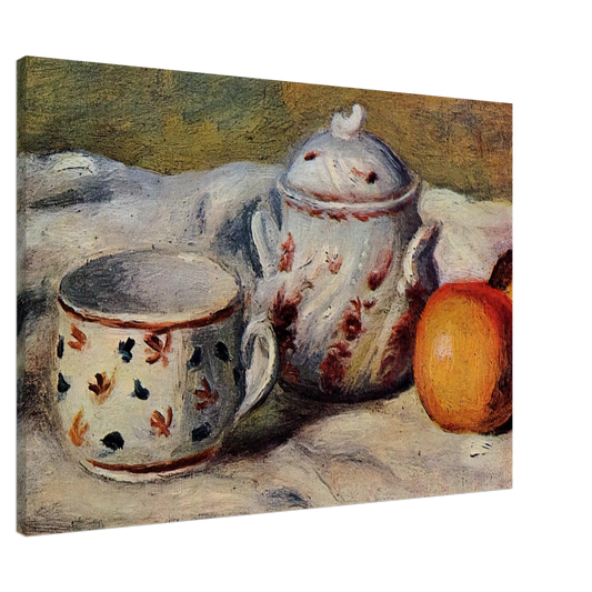 Pierre-Auguste Renoir - Still Life with Cup and Sugar Bowl Canvas - 20x30 cm / 8x12 inches-canvas