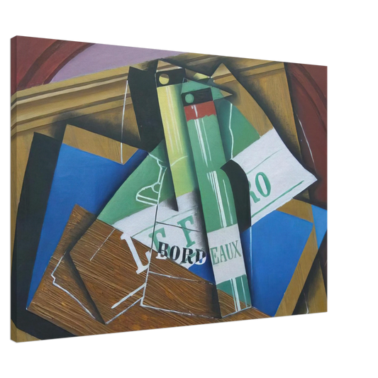 Juan Gris - THE BORDEAUX BOTTLE 1915 Canvas - 20x30 cm / 8x12 inches-canvas
