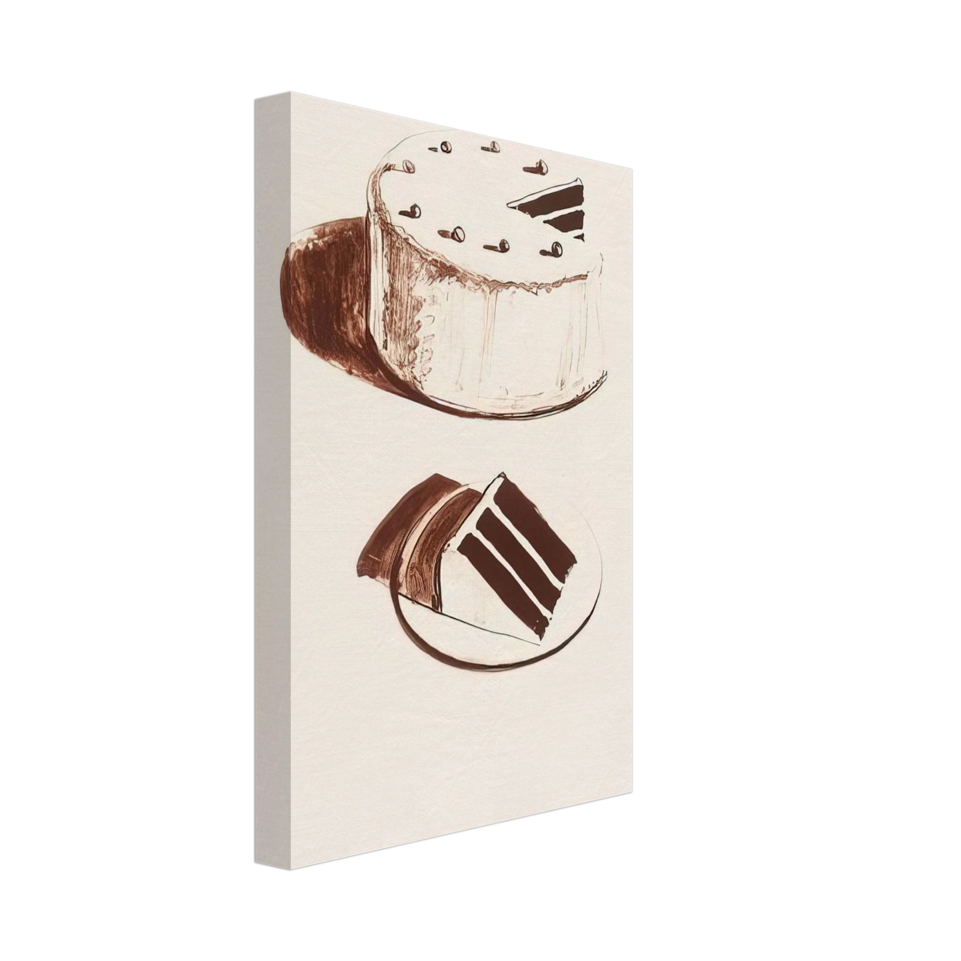 Wayne Thiebaud - Chocolate Cake - 1971 Canvas - 40x60 cm / 16x24 inches-canvas