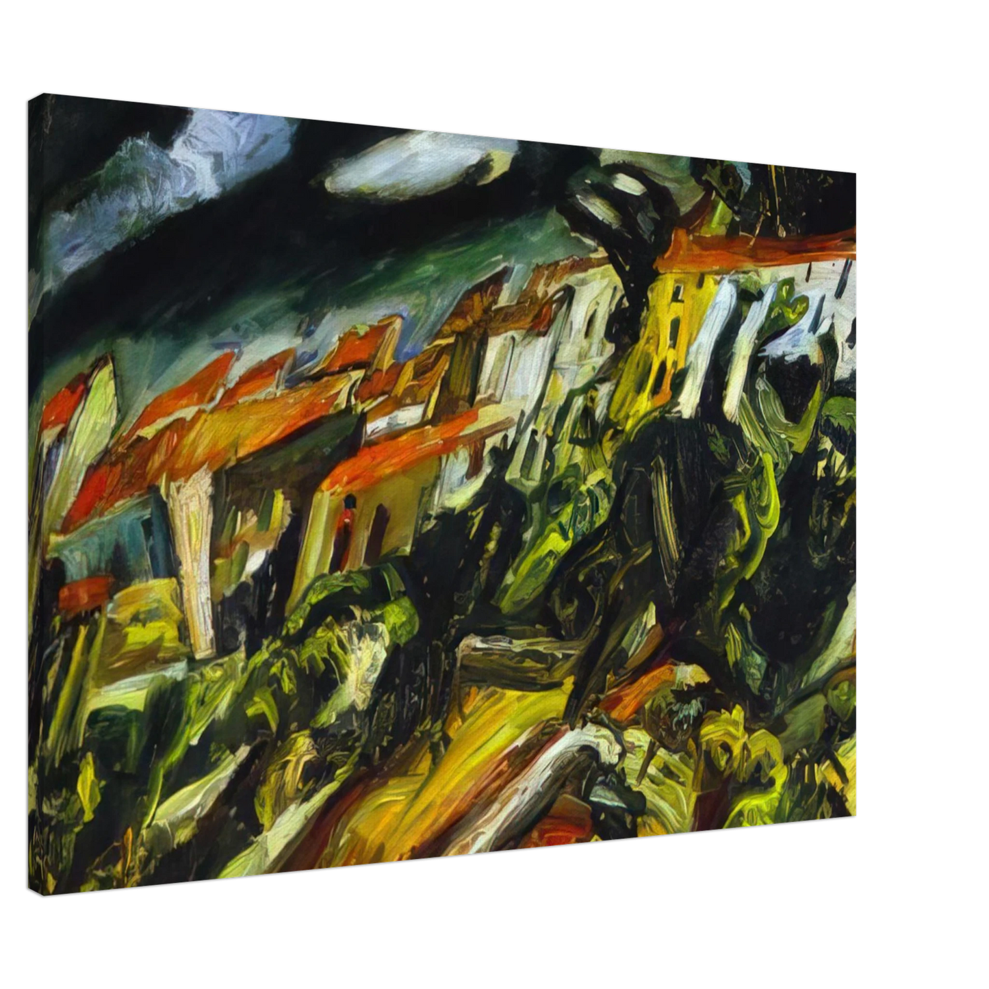 Chaim Soutine - VIEW OF CERET Canvas - 20x30 cm / 8x12 inches-canvas