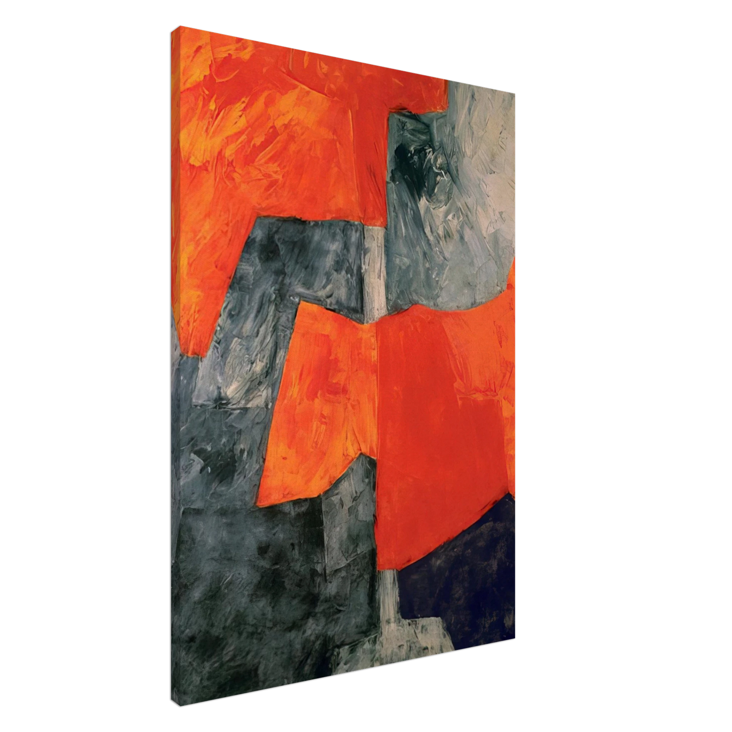 Serge Poliakoff - Composition grise et rouge - 1964 Canvas - 20x30 cm / 8x12 inches-canvas