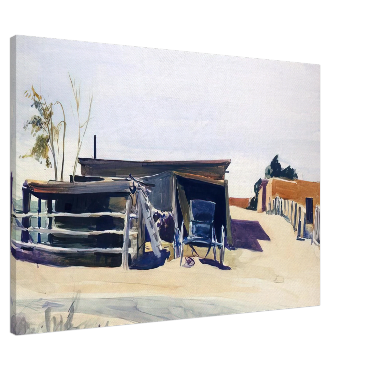 Edward Hopper - Adobes and Shed, New Mexico Canvas - 20x30 cm / 8x12 inches-canvas