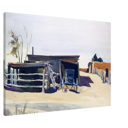 Edward Hopper - Adobes and Shed, New Mexico Canvas - 20x30 cm / 8x12 inches-canvas