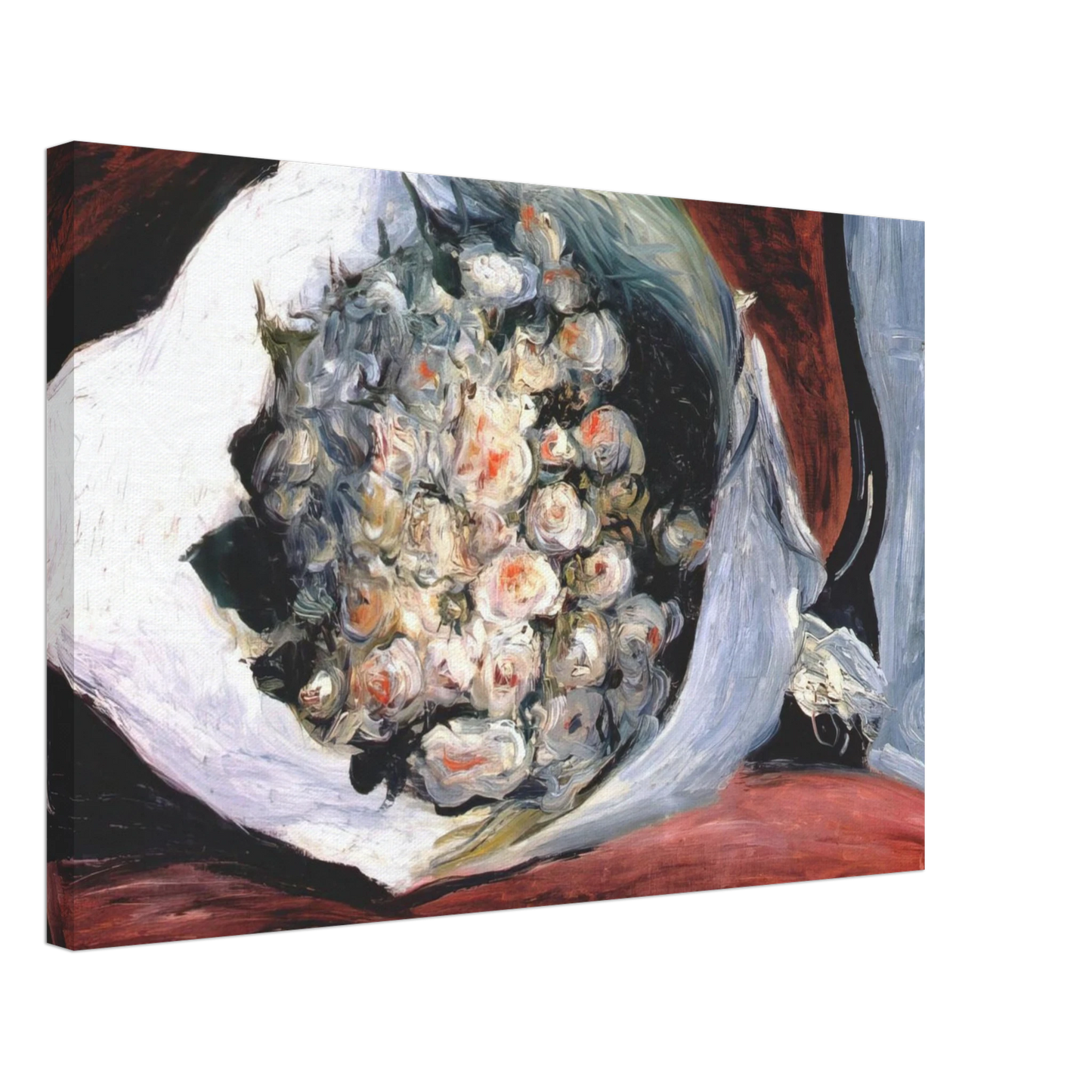 Pierre-Auguste Renoir - Bouquet in a theater box Canvas - 70x100 cm / 28x40 inches-canvas