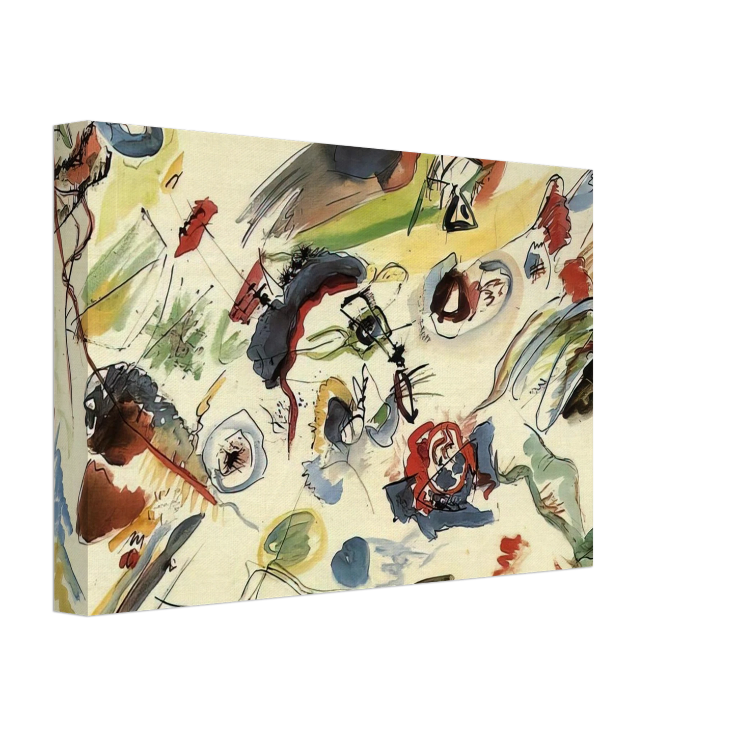 Wassily Kandinsky - UNTITLED FIRST ABSTRACT WATERCOLOR 1910 Canvas - 70x100 cm / 28x40 inches-canvas