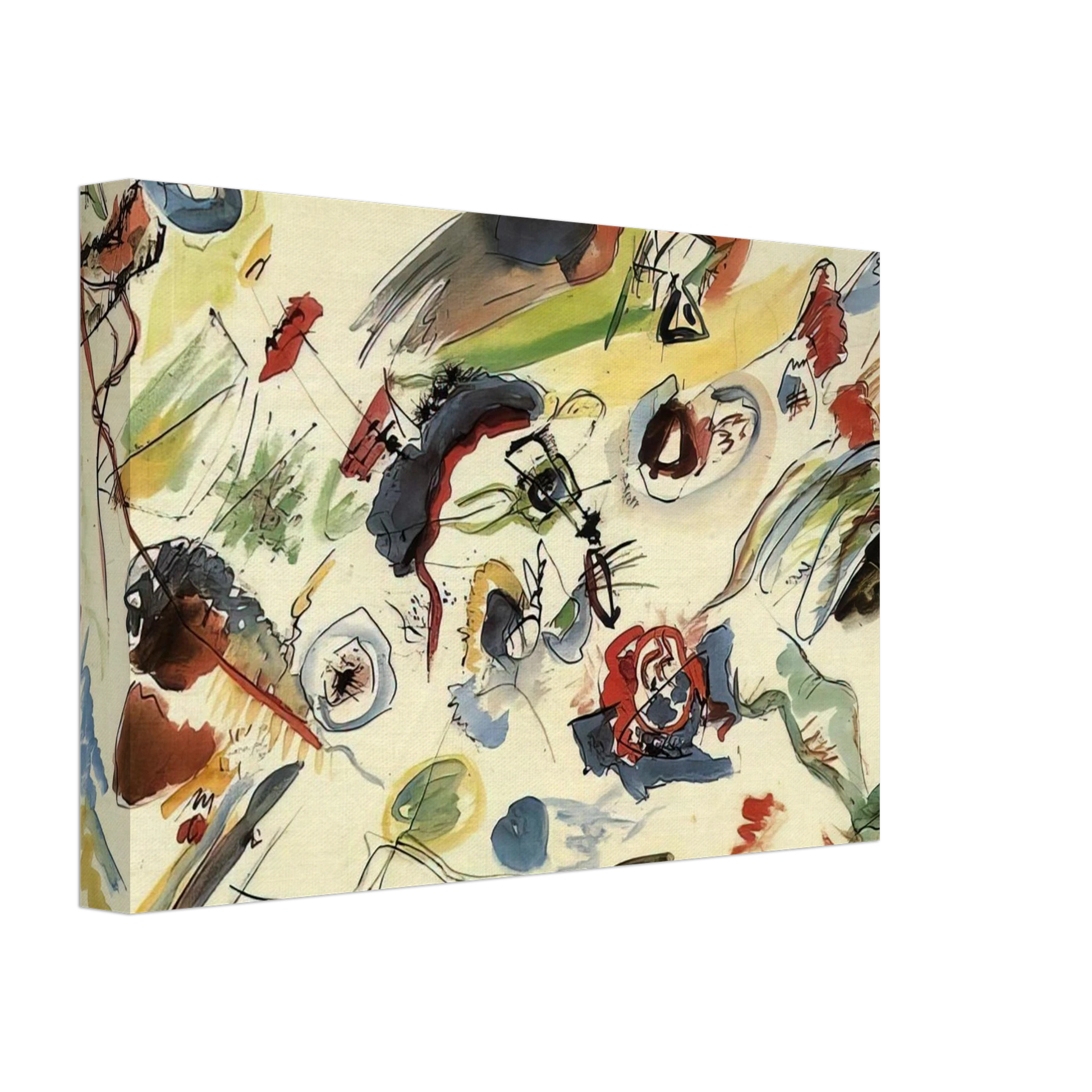 Wassily Kandinsky - UNTITLED FIRST ABSTRACT WATERCOLOR 1910 Canvas - 70x100 cm / 28x40 inches-canvas