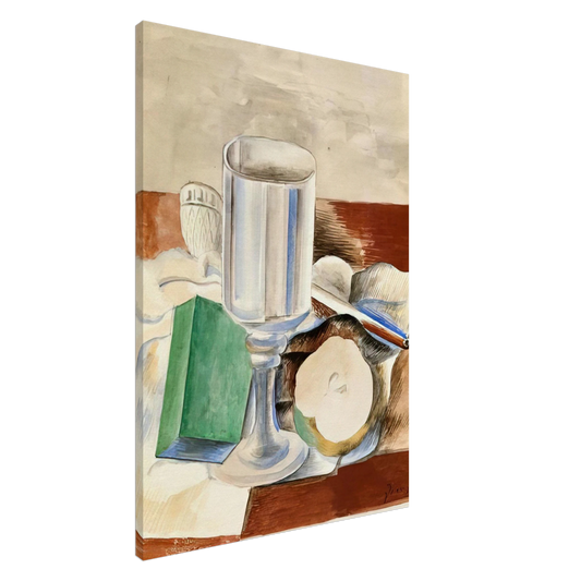 Pablo Picasso - Still life with a Glass and an Apple - 1914 Canvas - 20x30 cm / 8x12 inches-canvas