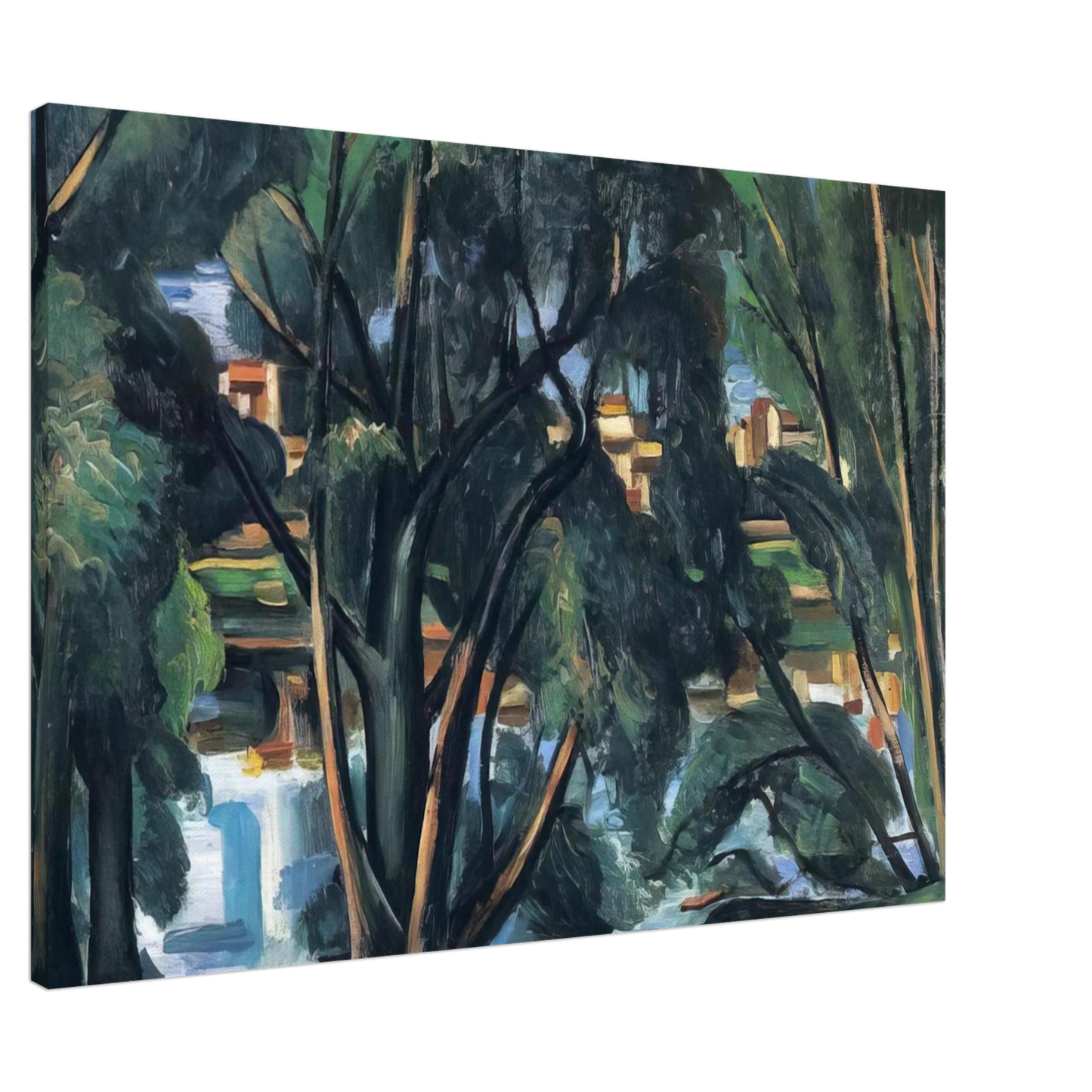 Andre Derain - TREES ON THE BANKS OF THE SEINE 1913 Canvas - 20x30 cm / 8x12 inches-canvas