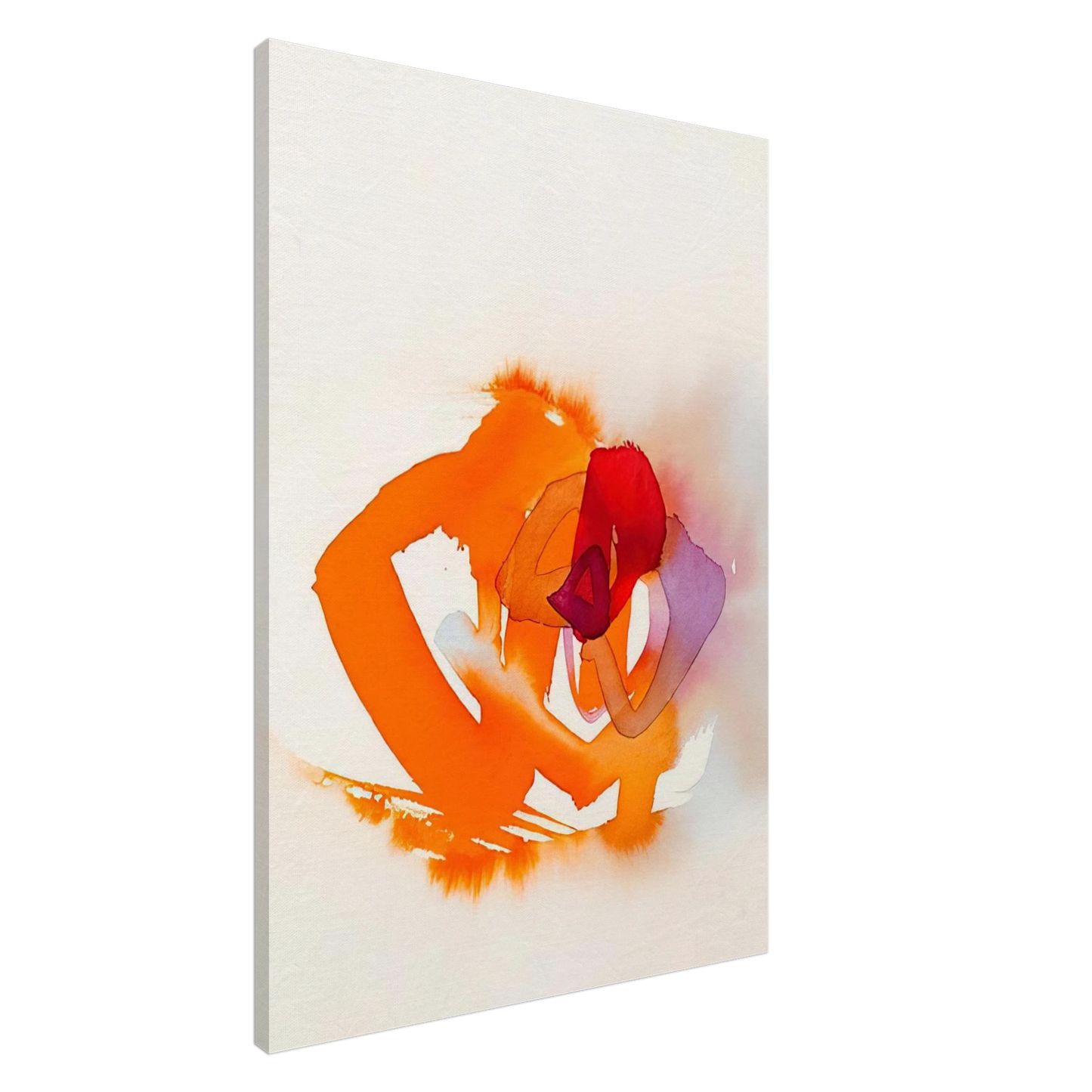 Luis Feito - UNTITLED ORANGE RED AND PURPLE Canvas - 20x30 cm / 8x12 inches-canvas