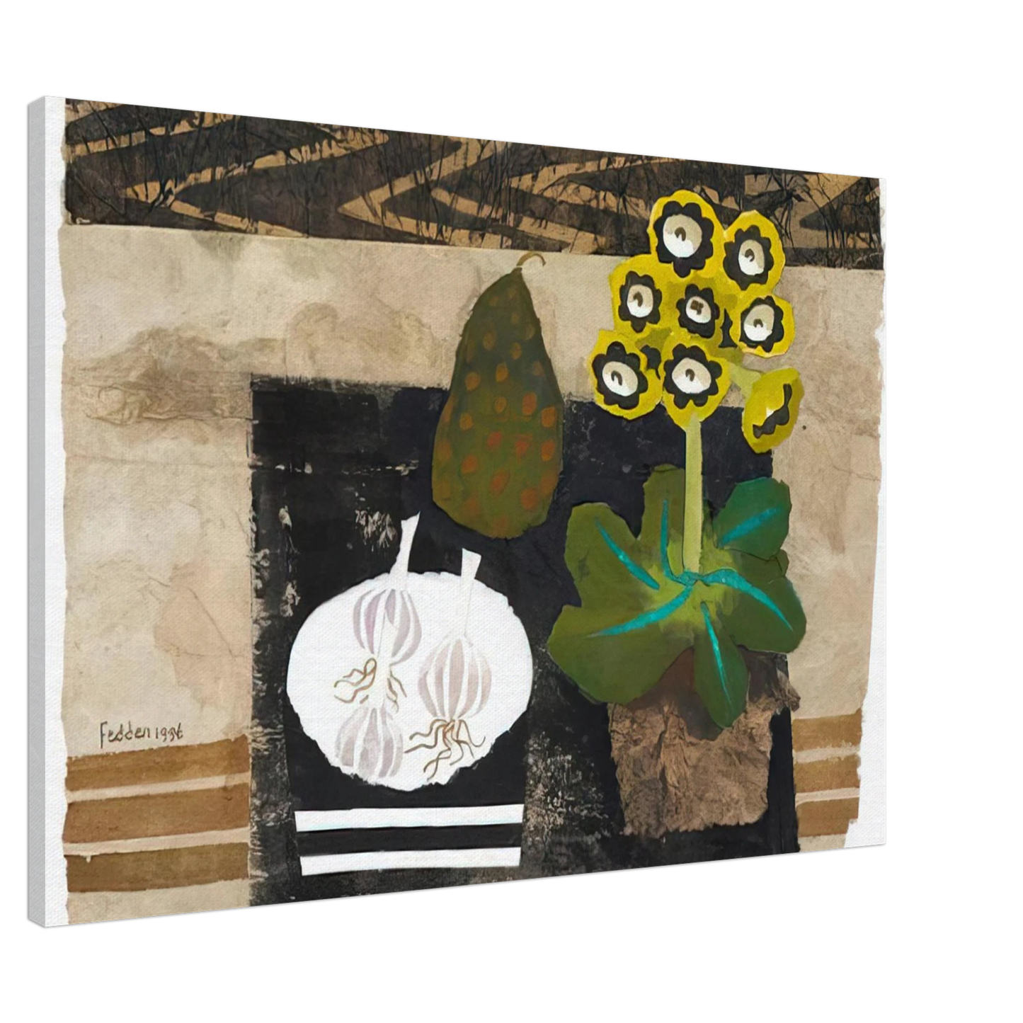 Mary Fedden - Auricula - 1996 Canvas - 20x30 cm / 8x12 inches-canvas