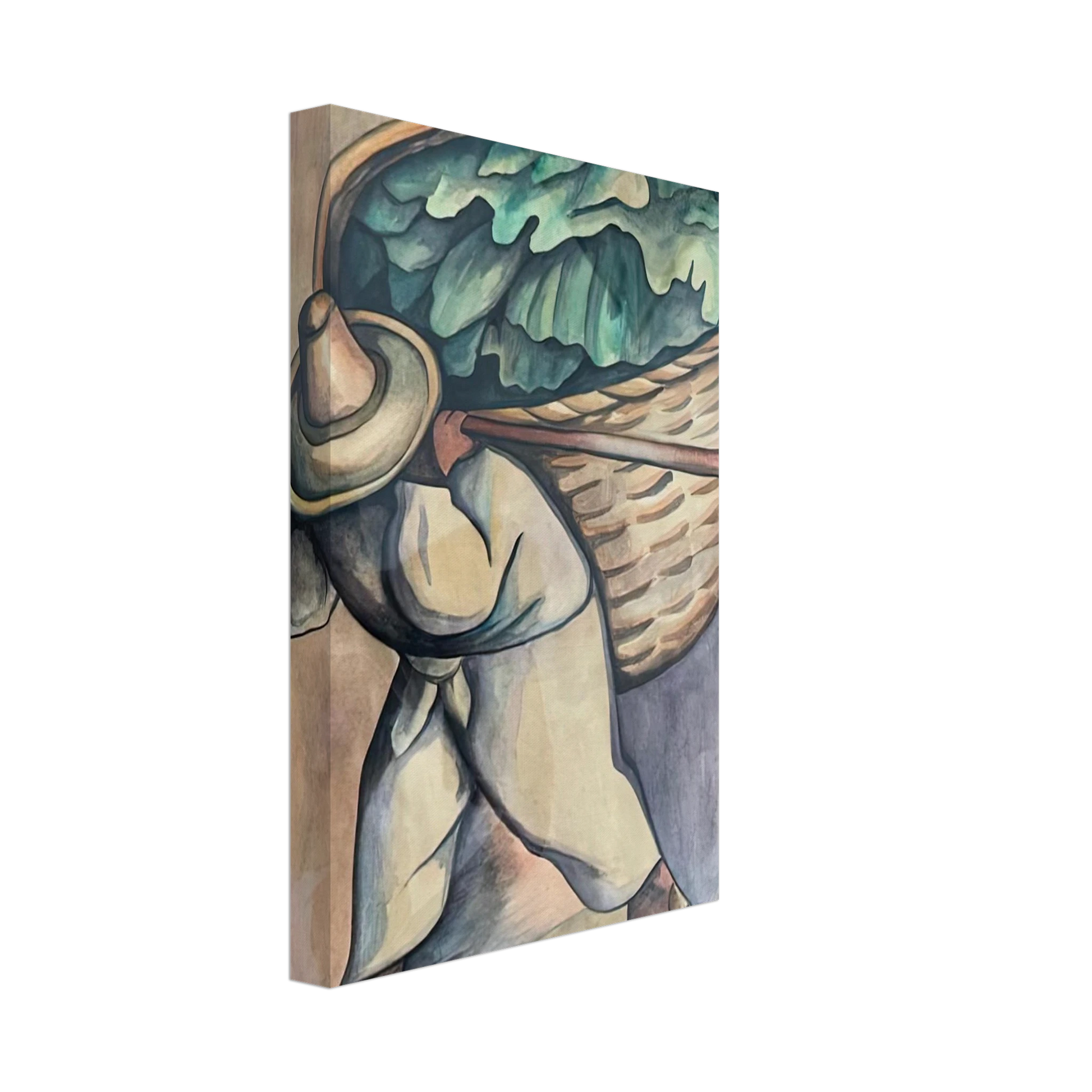 Diego Rivera - EL CARGADOR DE HOJAS DE PLATANO 1953 Canvas - 70x100 cm / 28x40 inches-canvas