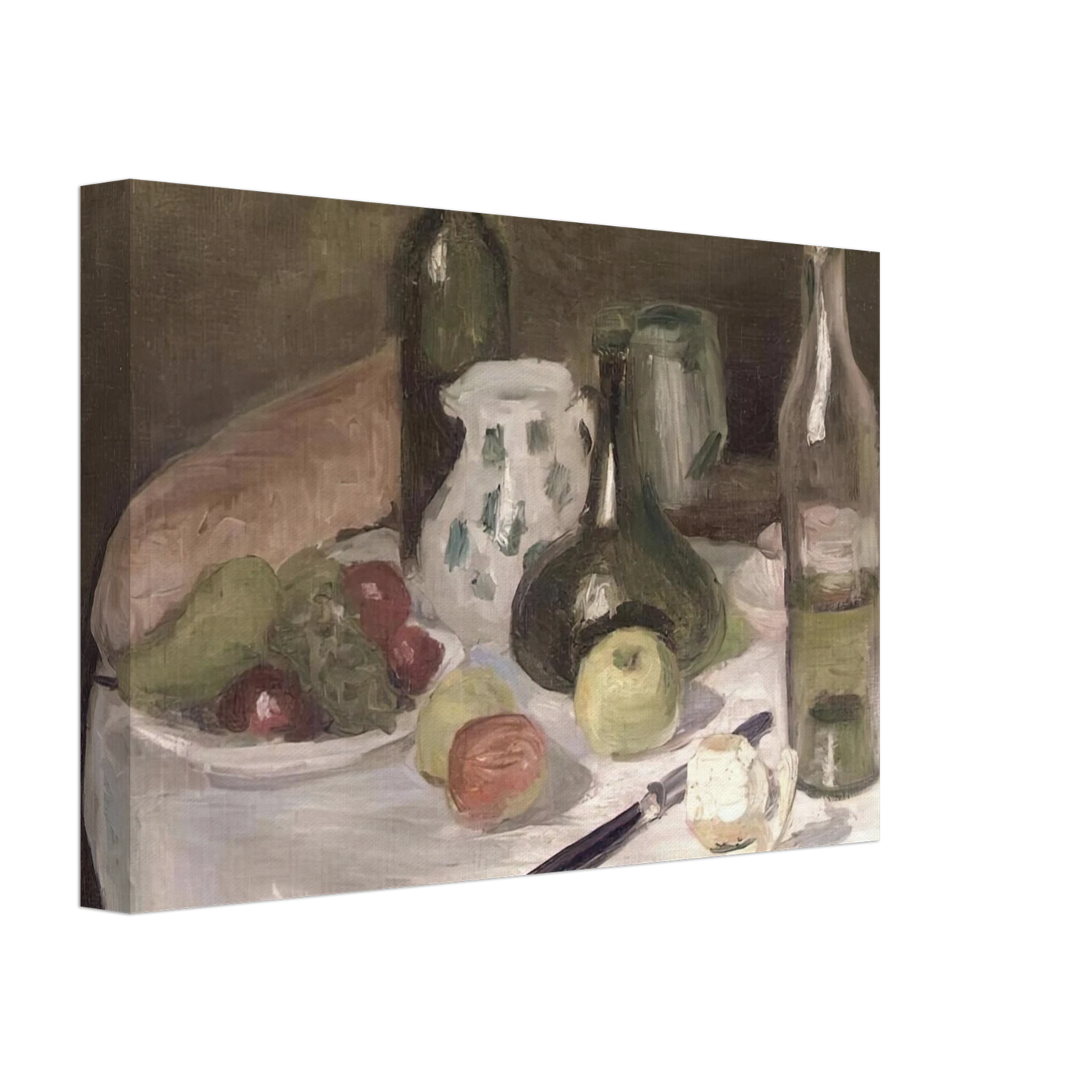 Henri Matisse - STILL LIFE WITH FRUIT AND BOTTLES 1896 Canvas - 70x100 cm / 28x40 inches-canvas