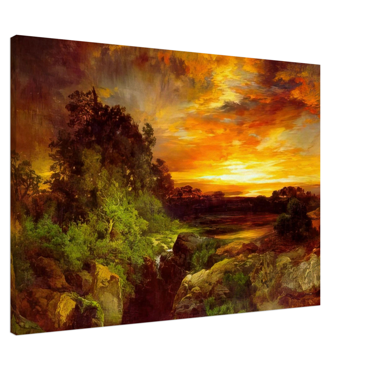 Thomas Moran - An Arizona Sunset Near the Grand Canyon Canvas - 20x30 cm / 8x12 inches-canvas