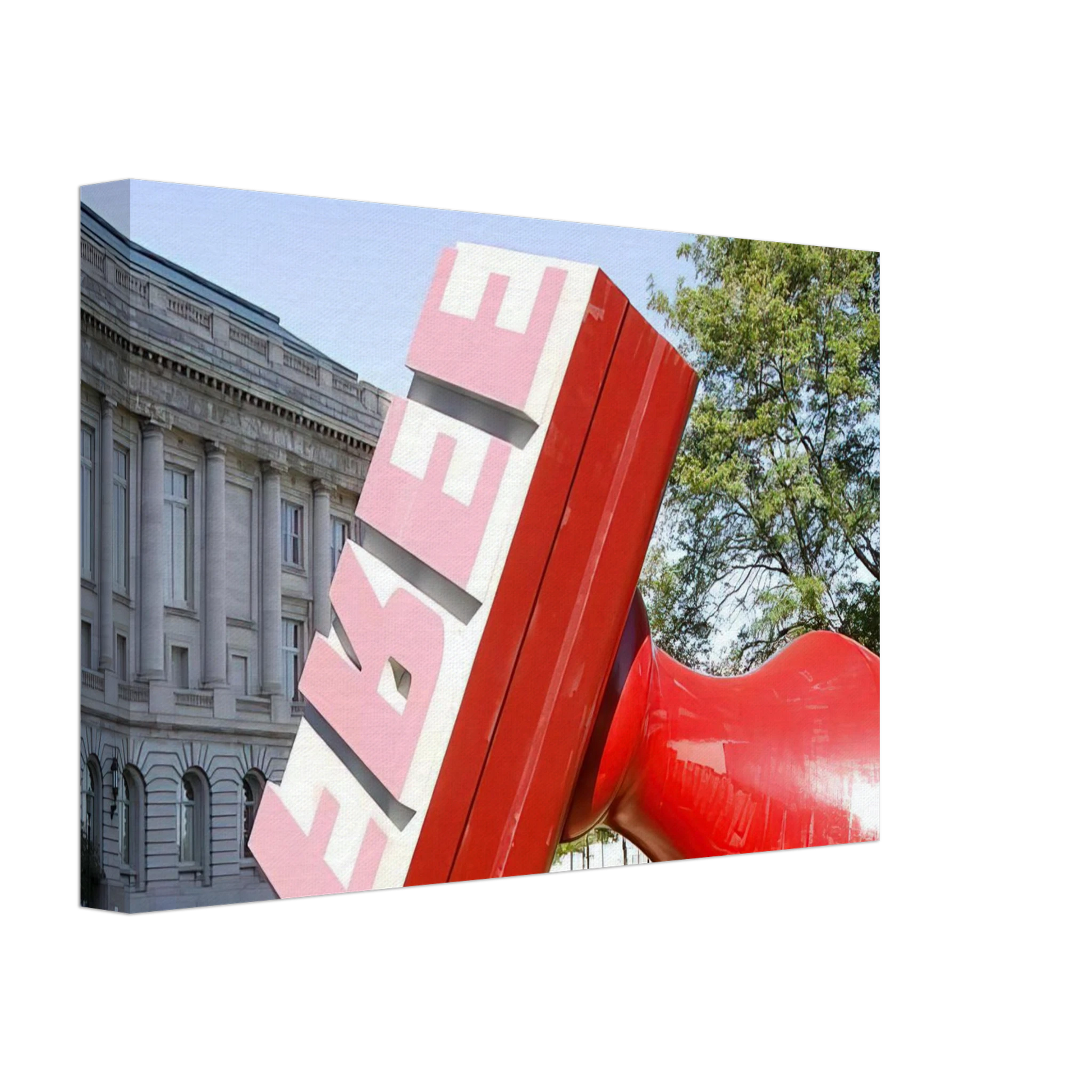Claes Oldenburg - FREE STAMP AT CLEVELAND CITY HALL COLLABORATION WITH VAN BRUGGEN Canvas - 40x60 cm / 16x24 inches-canvas