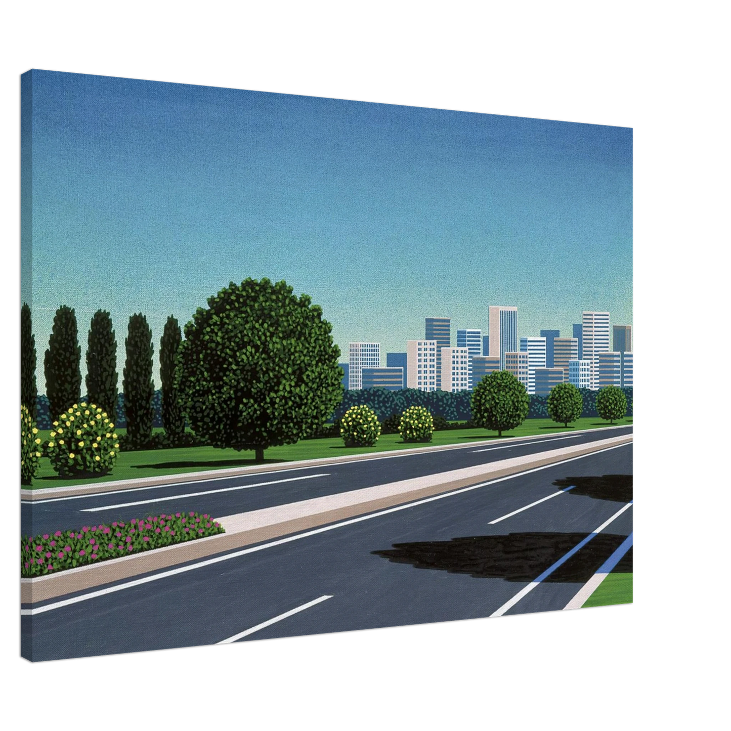 Hiroshi Nagai - City Highway Canvas - 20x30 cm / 8x12 inches-canvas