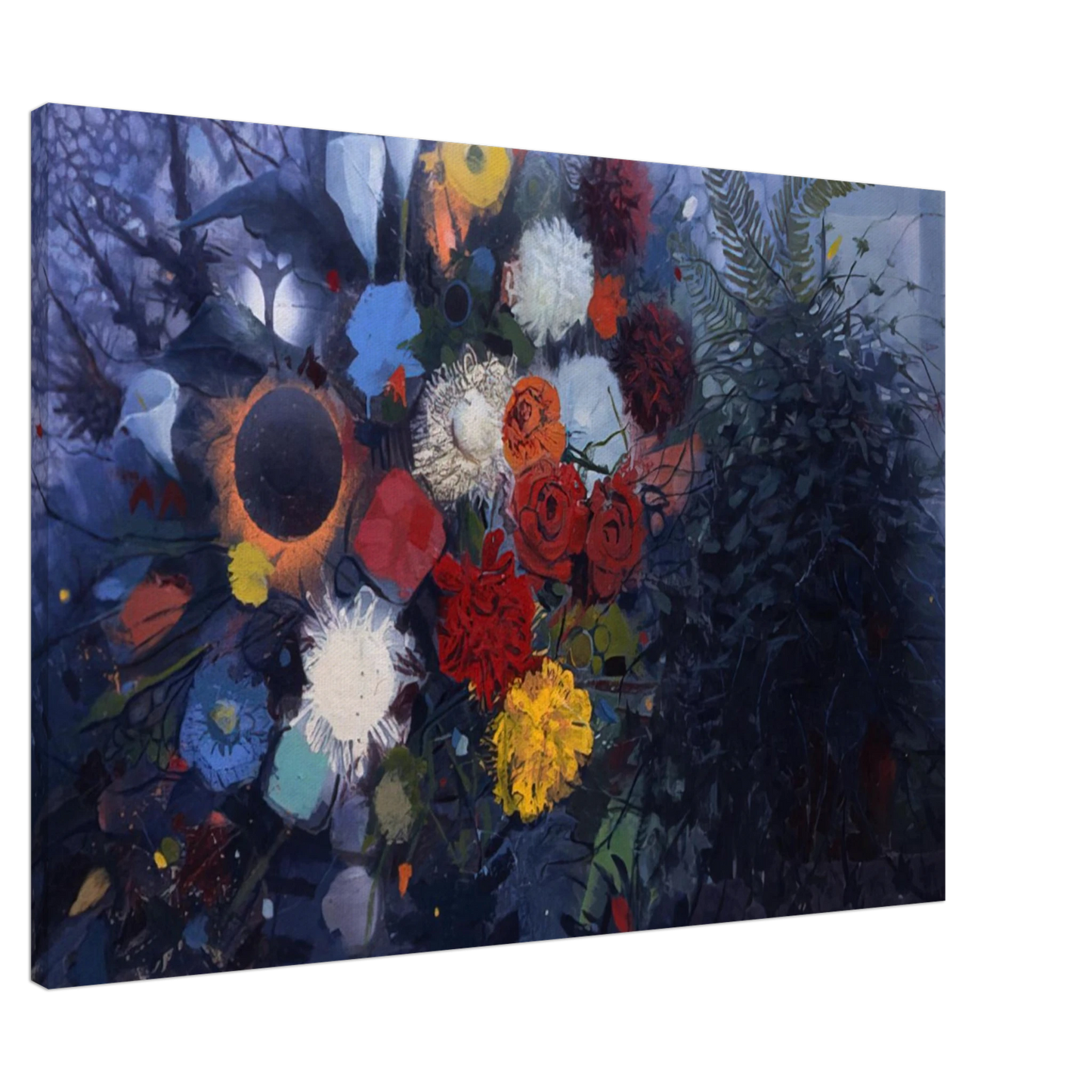 Gebre Kristos Desta - Flowers No. 1 - 1975 Canvas - 20x30 cm / 8x12 inches-canvas