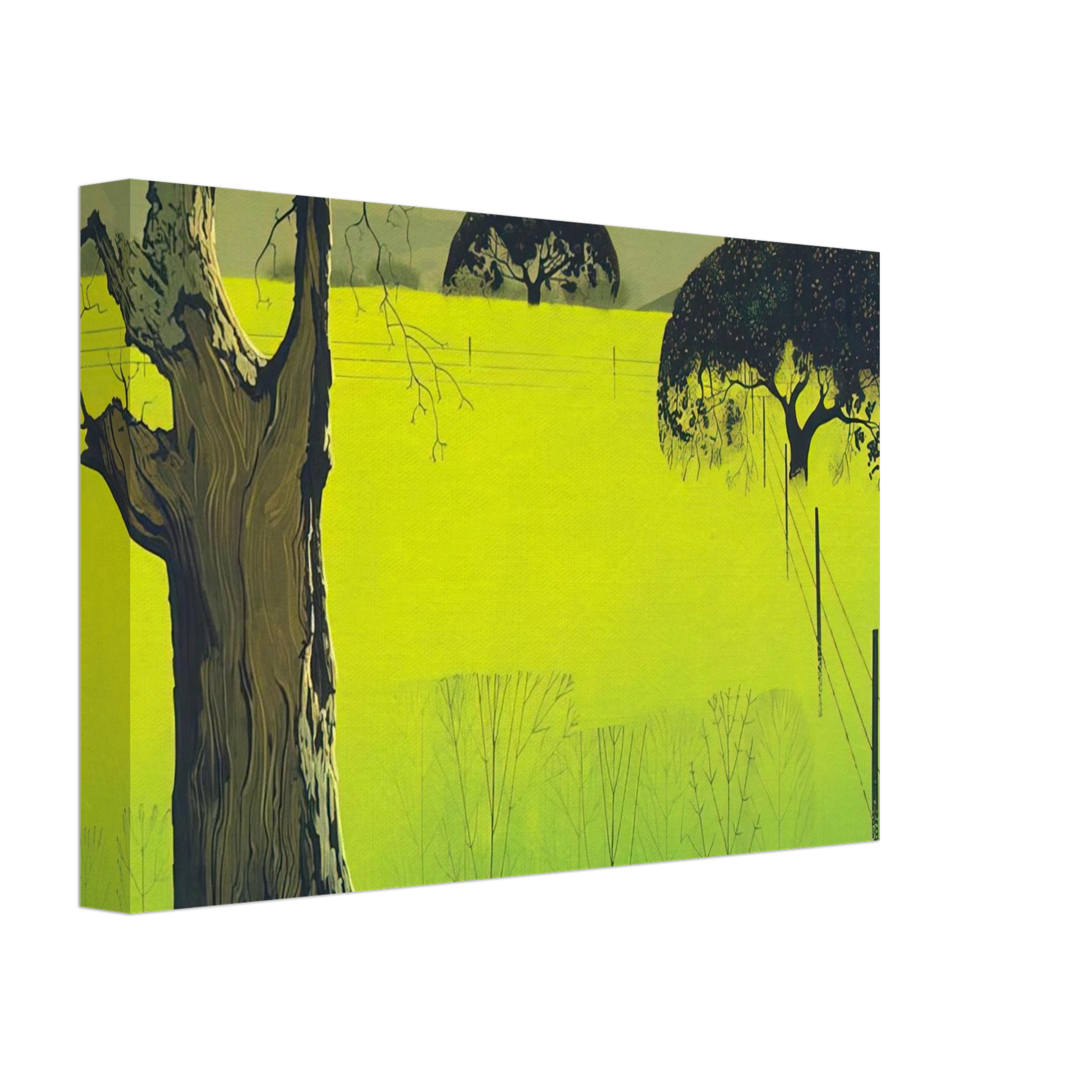 Eyvind Earle - Mustard Field Canvas - 70x100 cm / 28x40 inches-canvas