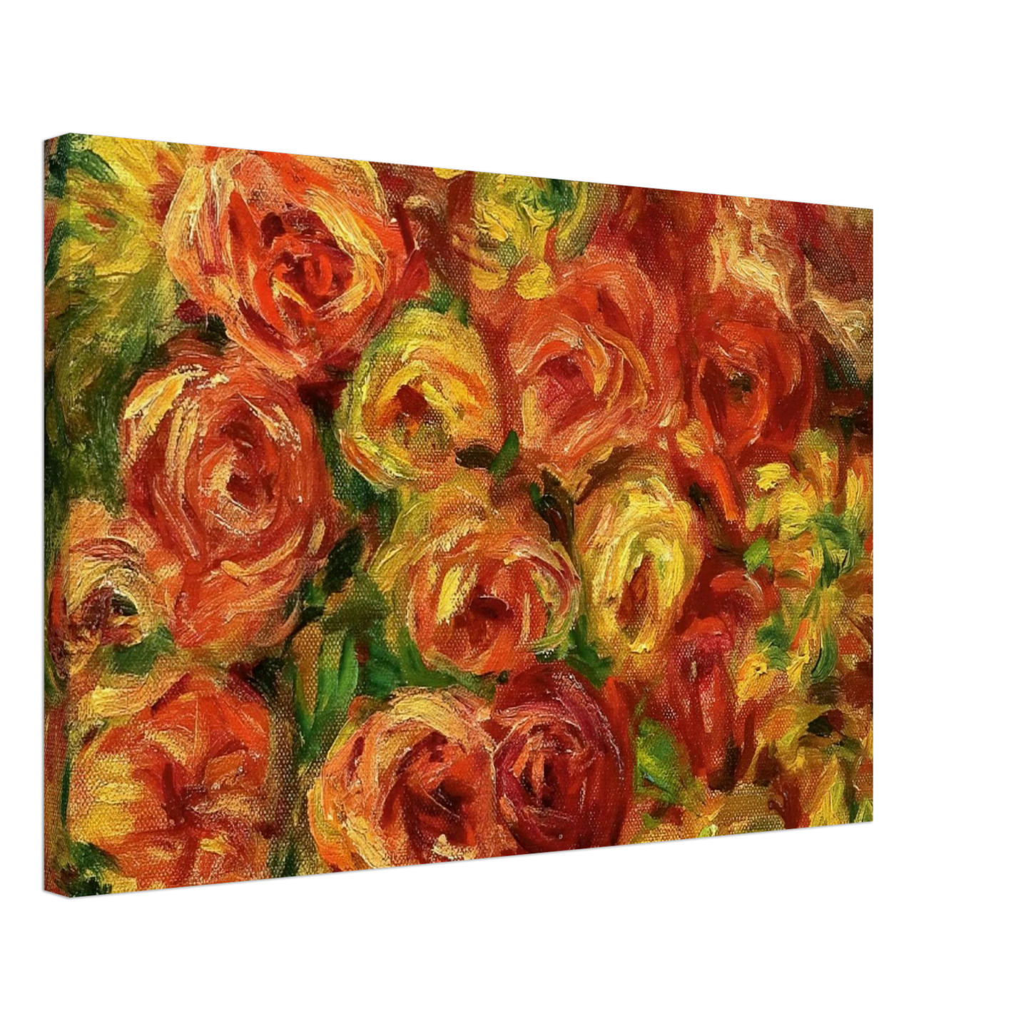 Pierre-Auguste Renoir - Armful of Roses Canvas - 70x100 cm / 28x40 inches-canvas