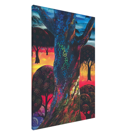 Eyvind Earle - Fire Magic Canvas - 20x30 cm / 8x12 inches-canvas