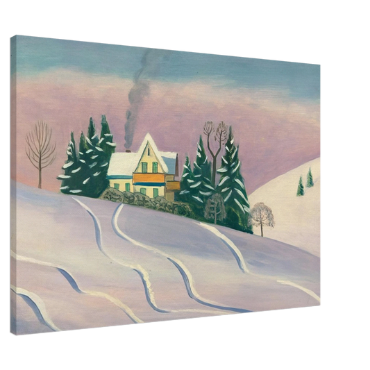 Gabriele Munter - WINTERLANDSCAPE IN BAVARIA 1950 Canvas - 20x30 cm / 8x12 inches-canvas