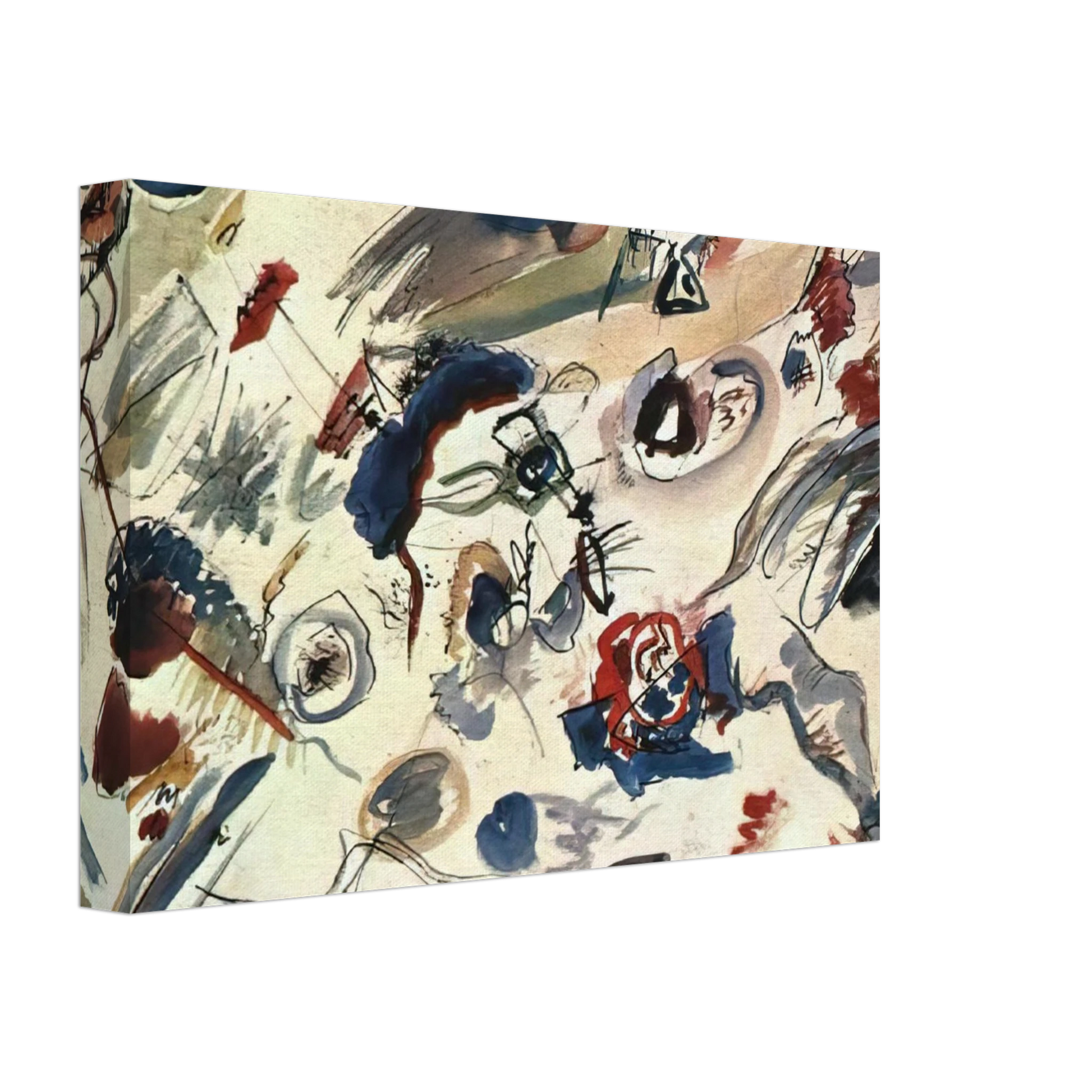 Wassily Kandinsky - FIRST ABSTRACT WATERCOLOR 1910 Canvas - 40x60 cm / 16x24 inches-canvas