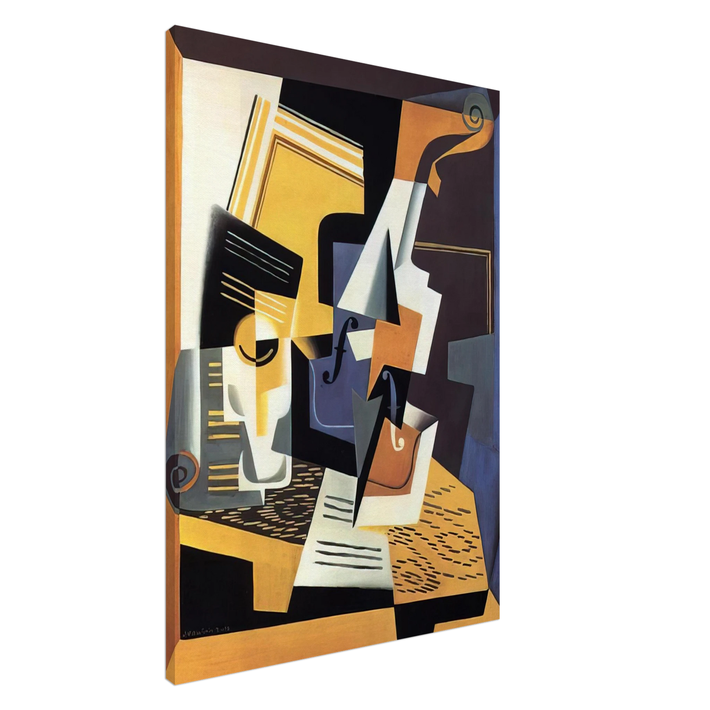 Juan Gris - VIOLIN AND GLASS 1918 Canvas - 20x30 cm / 8x12 inches-canvas