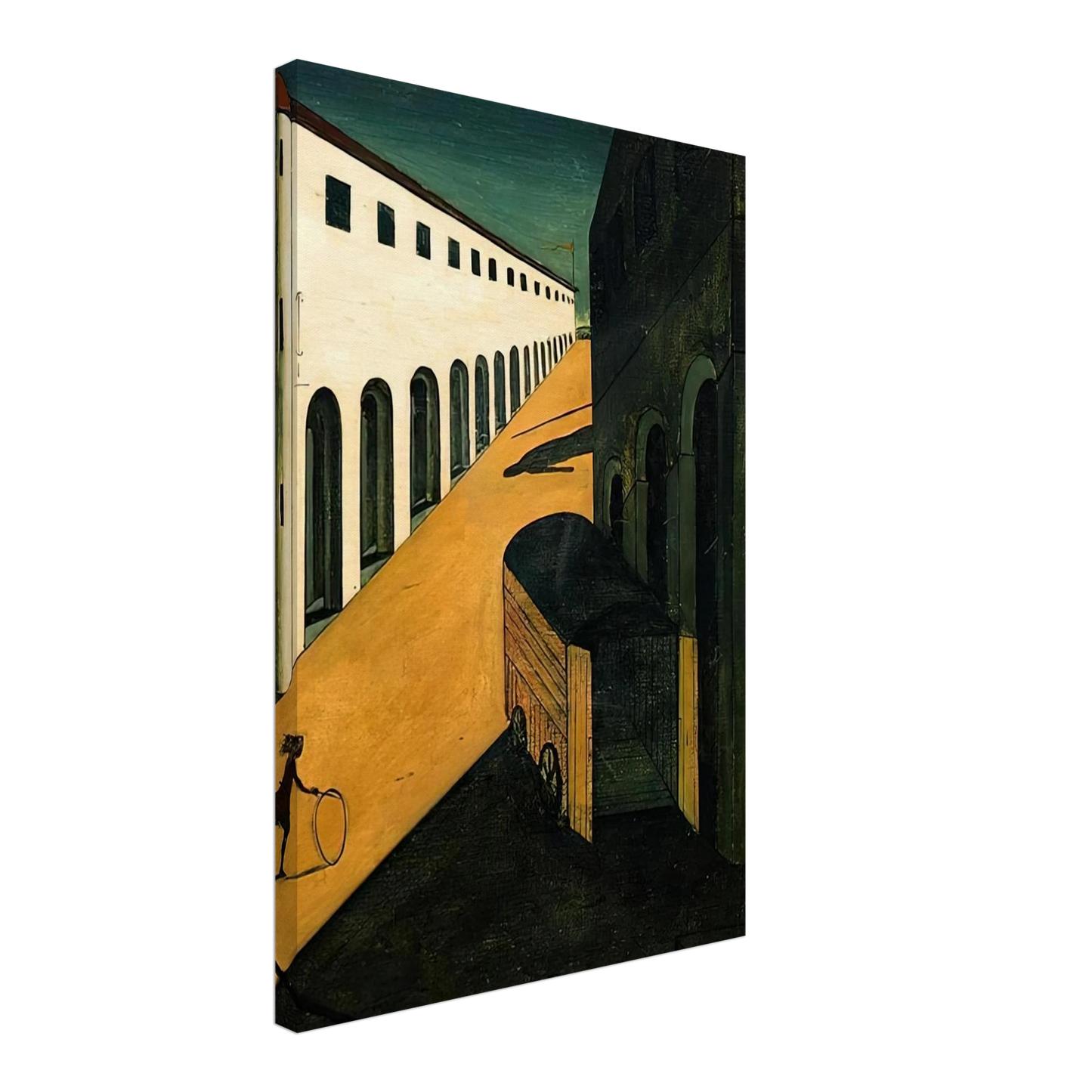 Giorgio de Chirico - MYSTERY AND MELANCHOLY OF A STREET 1914 Canvas - 40x60 cm / 16x24 inches-canvas