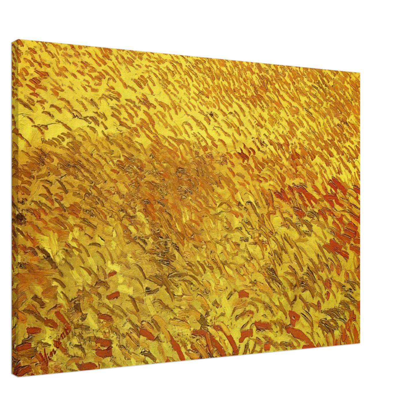 Vincent van Gogh - Summer Evening, Wheatfield with Setting sun Canvas - 20x30 cm / 8x12 inches-canvas