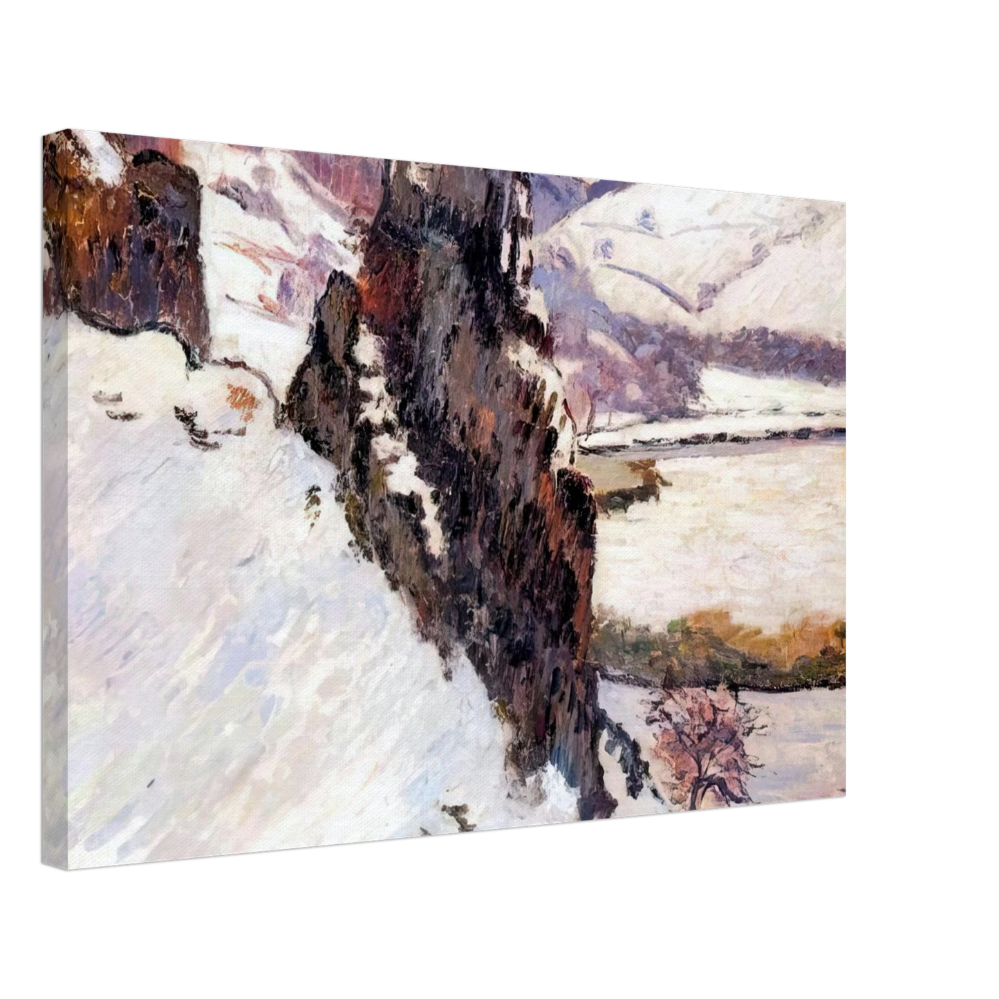 Armand Guillaumin - Creuse under the snow - 1890 Canvas - 40x60 cm / 16x24 inches-canvas