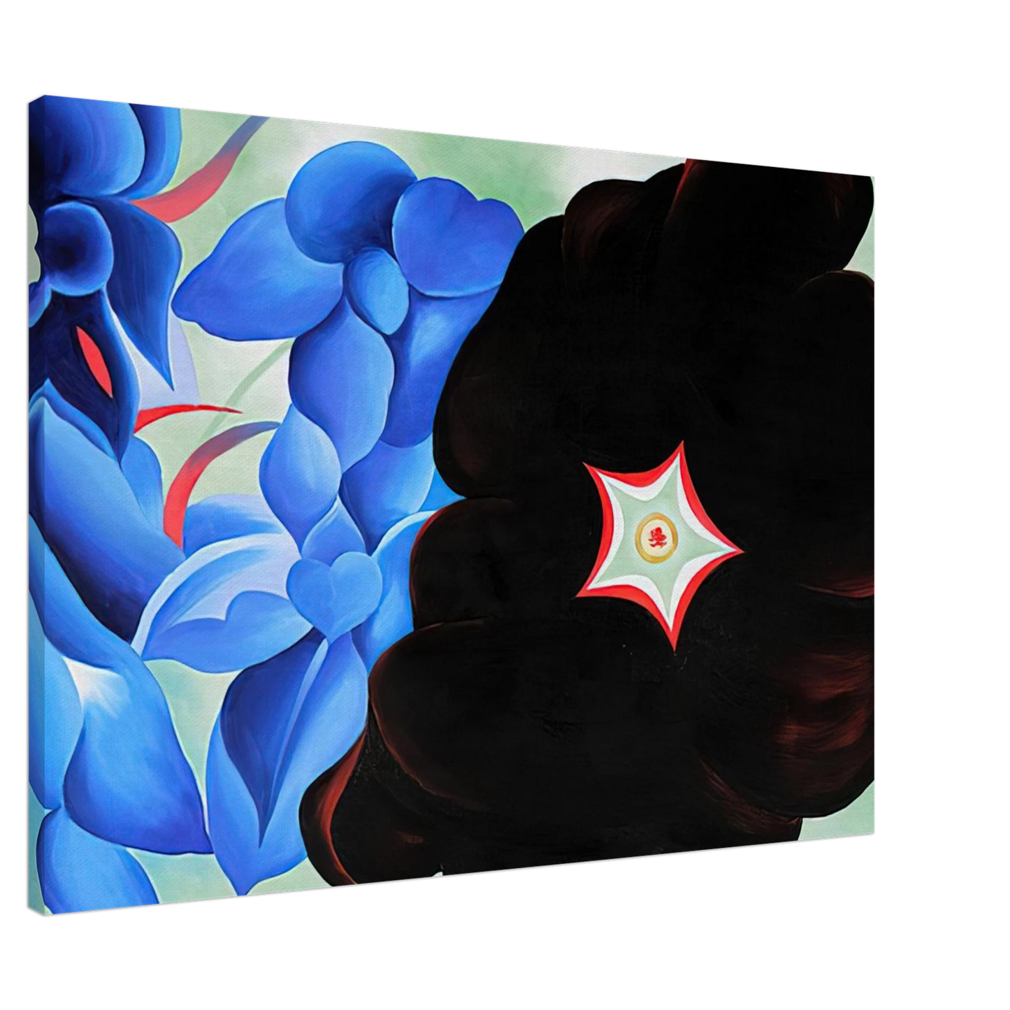 Georgia O'Keeffe - Black Hollyhock - Blue Larkspur Canvas - 20x30 cm / 8x12 inches-canvas