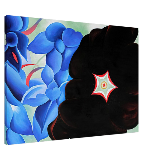 Georgia O'Keeffe - Black Hollyhock - Blue Larkspur Canvas - 20x30 cm / 8x12 inches-canvas