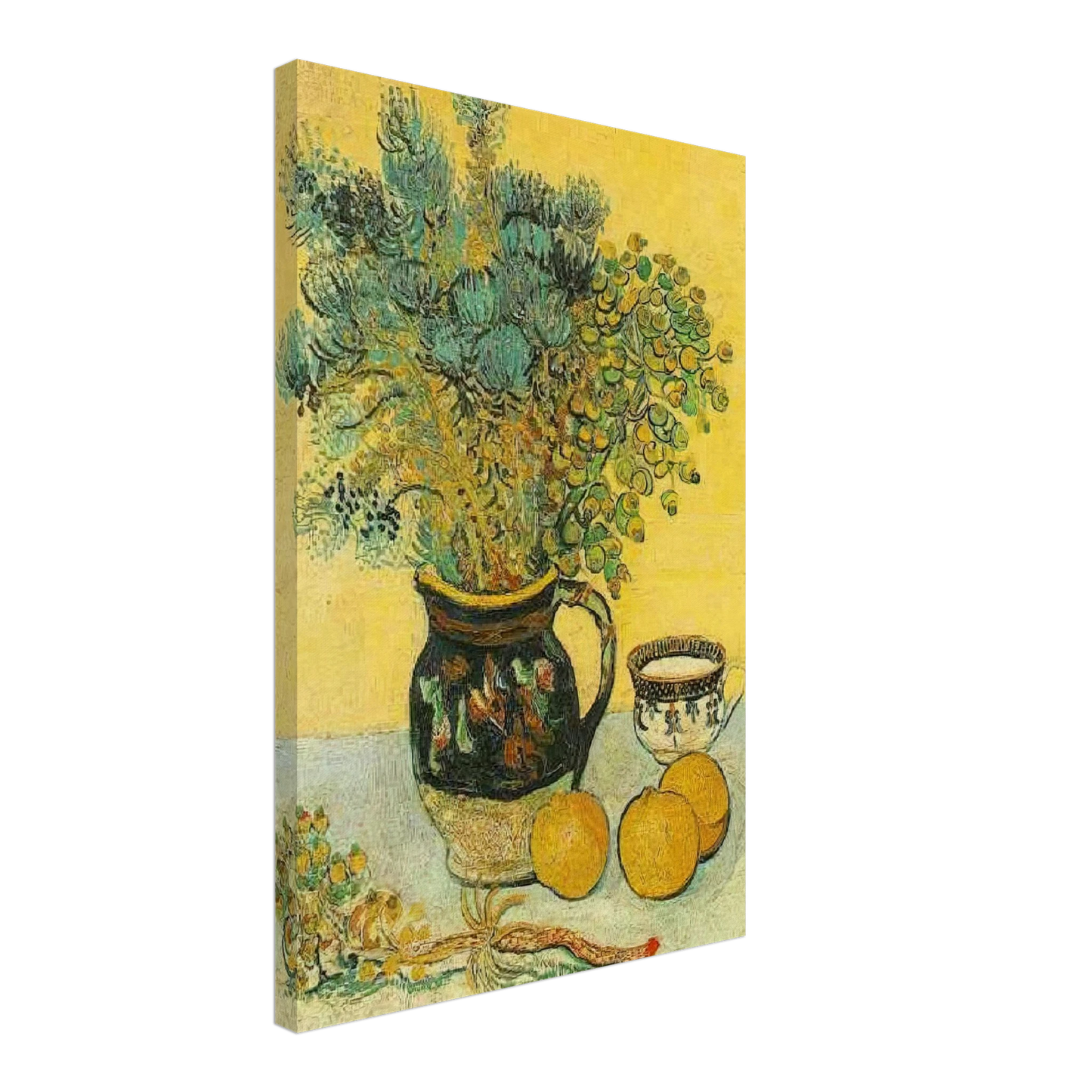 Vincent van Gogh - Still Life Majolica Jug with Wildflowers Canvas - 40x60 cm / 16x24 inches-canvas