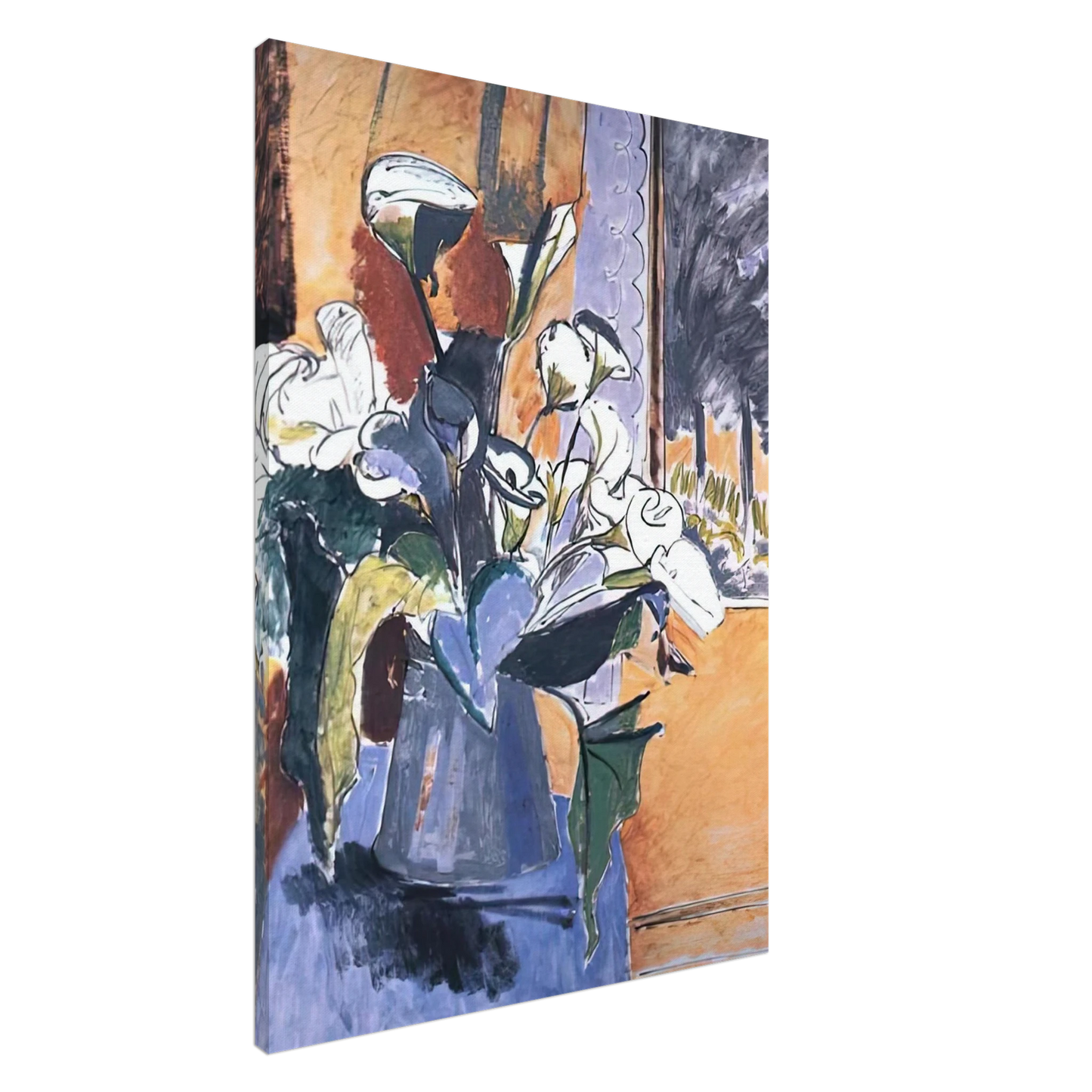 Henri Matisse - FLOWERS ON THE WINDOWSILL 1913 Canvas - 20x30 cm / 8x12 inches-canvas