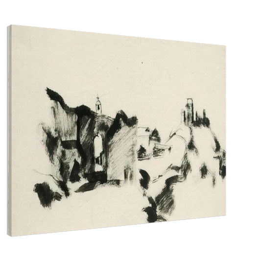 Julius Bissier - Assisi 35, marzo - 1935 Canvas - 20x30 cm / 8x12 inches-canvas