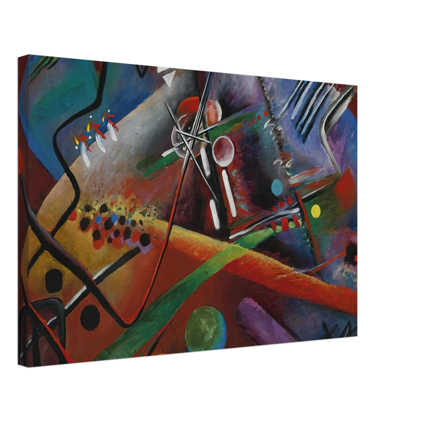 Rudolf Bauer - CON ROSO 1918 Canvas - 70x100 cm / 28x40 inches-canvas