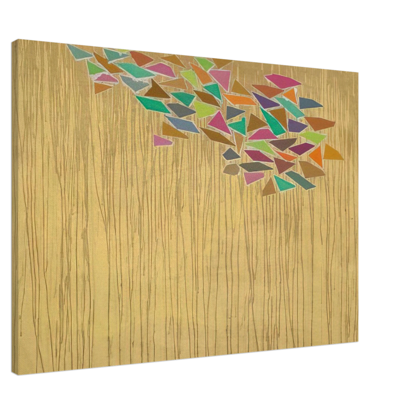 Robert Goodnough - Colors on Tan - 1975 Canvas - 20x30 cm / 8x12 inches-canvas