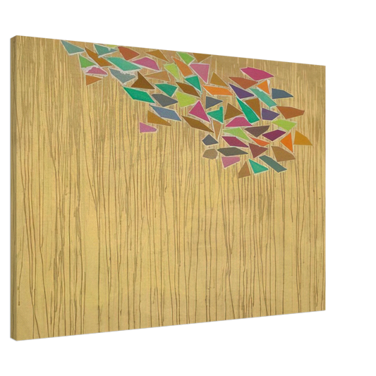 Robert Goodnough - Colors on Tan - 1975 Canvas - 20x30 cm / 8x12 inches-canvas