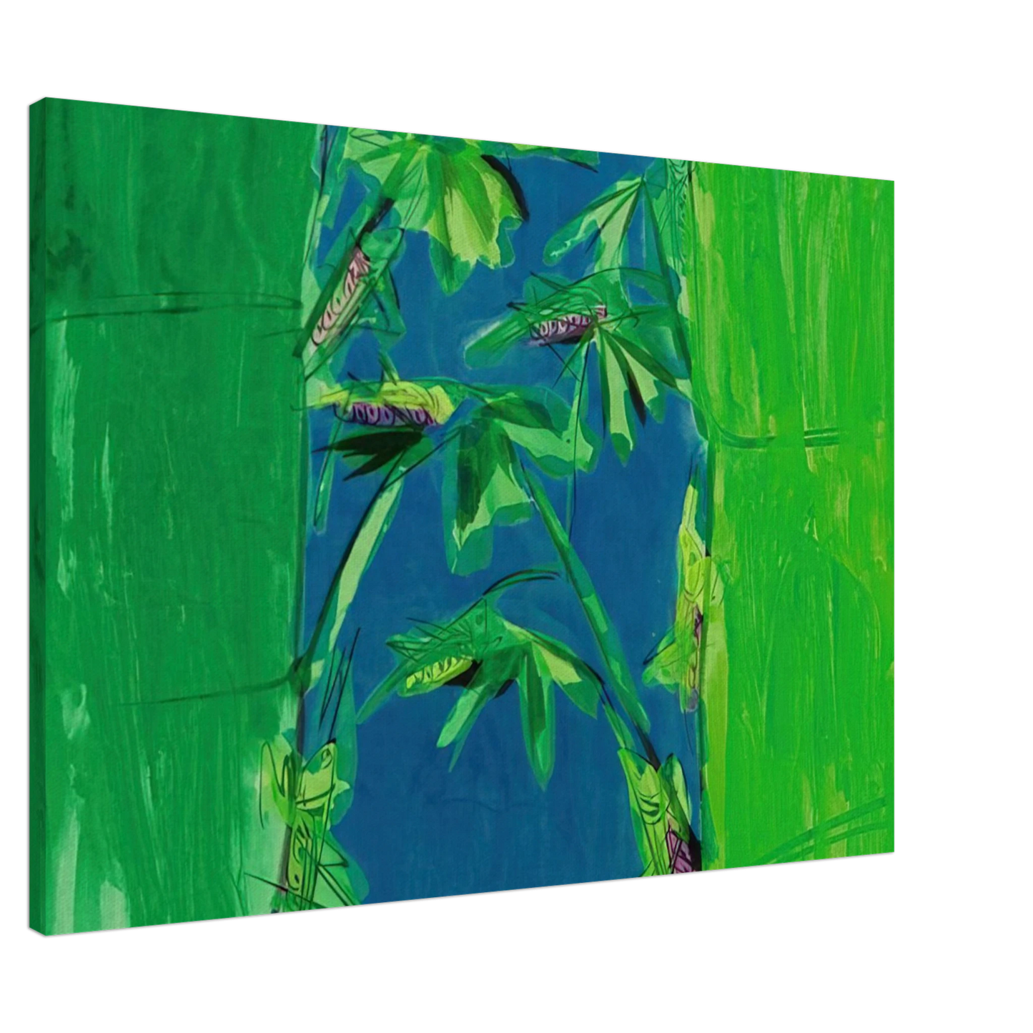 Walasse Ting - Early Summer - 1980 Canvas - 20x30 cm / 8x12 inches-canvas