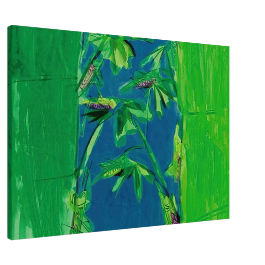 Walasse Ting - Early Summer - 1980 Canvas - 20x30 cm / 8x12 inches-canvas