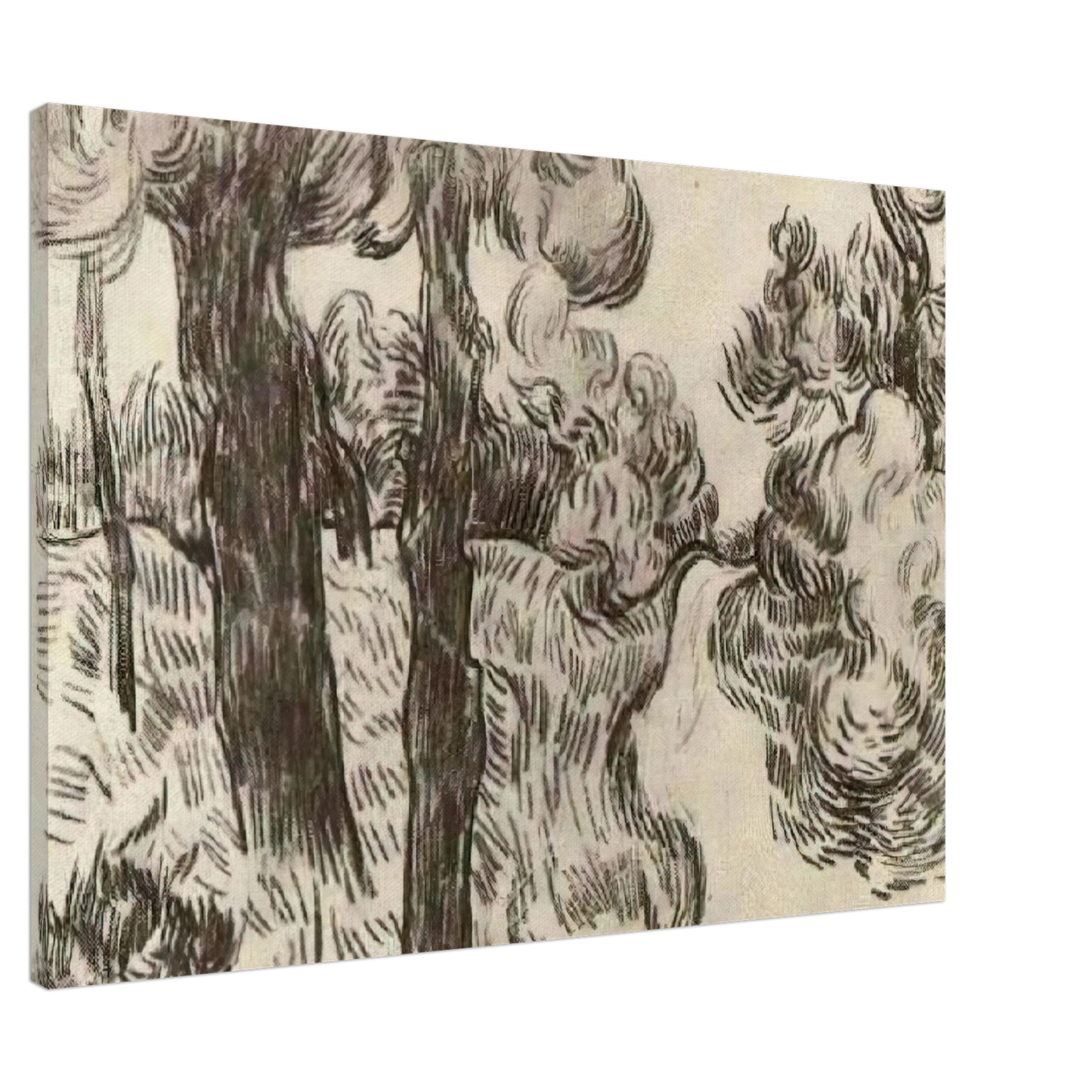 Vincent van Gogh - Path between Pine Trees Canvas - 20x30 cm / 8x12 inches-canvas