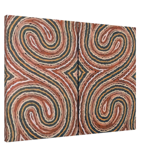 Clifford Possum Tjapaltjarri - Worm Dreaming - 1999 Canvas - 20x30 cm / 8x12 inches-canvas
