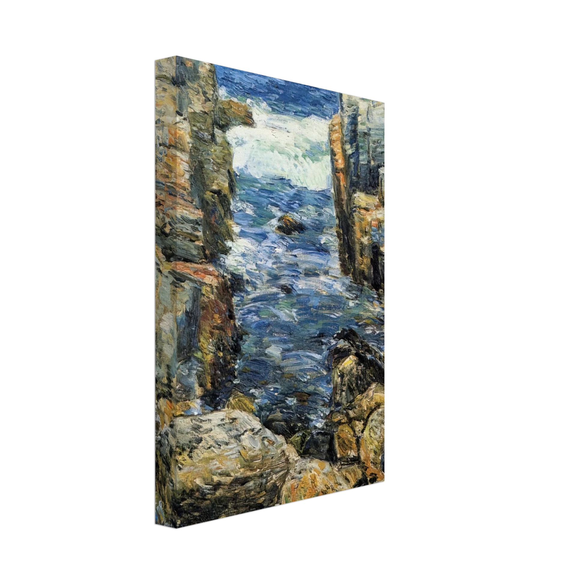 Childe Hassam - The South Gorge, Appledore, Isles of Shoals Canvas - 40x60 cm / 16x24 inches-canvas