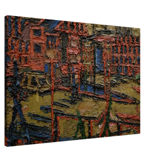 Frank Auerbach - BEHIND CAMDEN TOWN STATION SUMMER EVENING Canvas - 20x30 cm / 8x12 inches-canvas