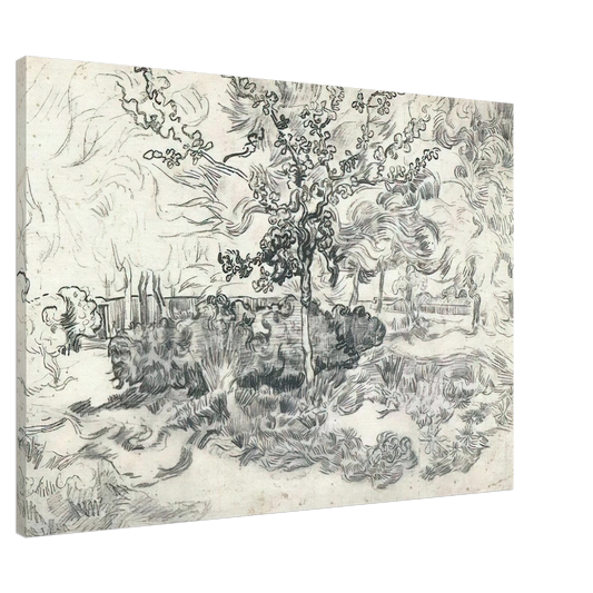 Vincent van Gogh - Garden of the Asylum Canvas - 20x30 cm / 8x12 inches-canvas