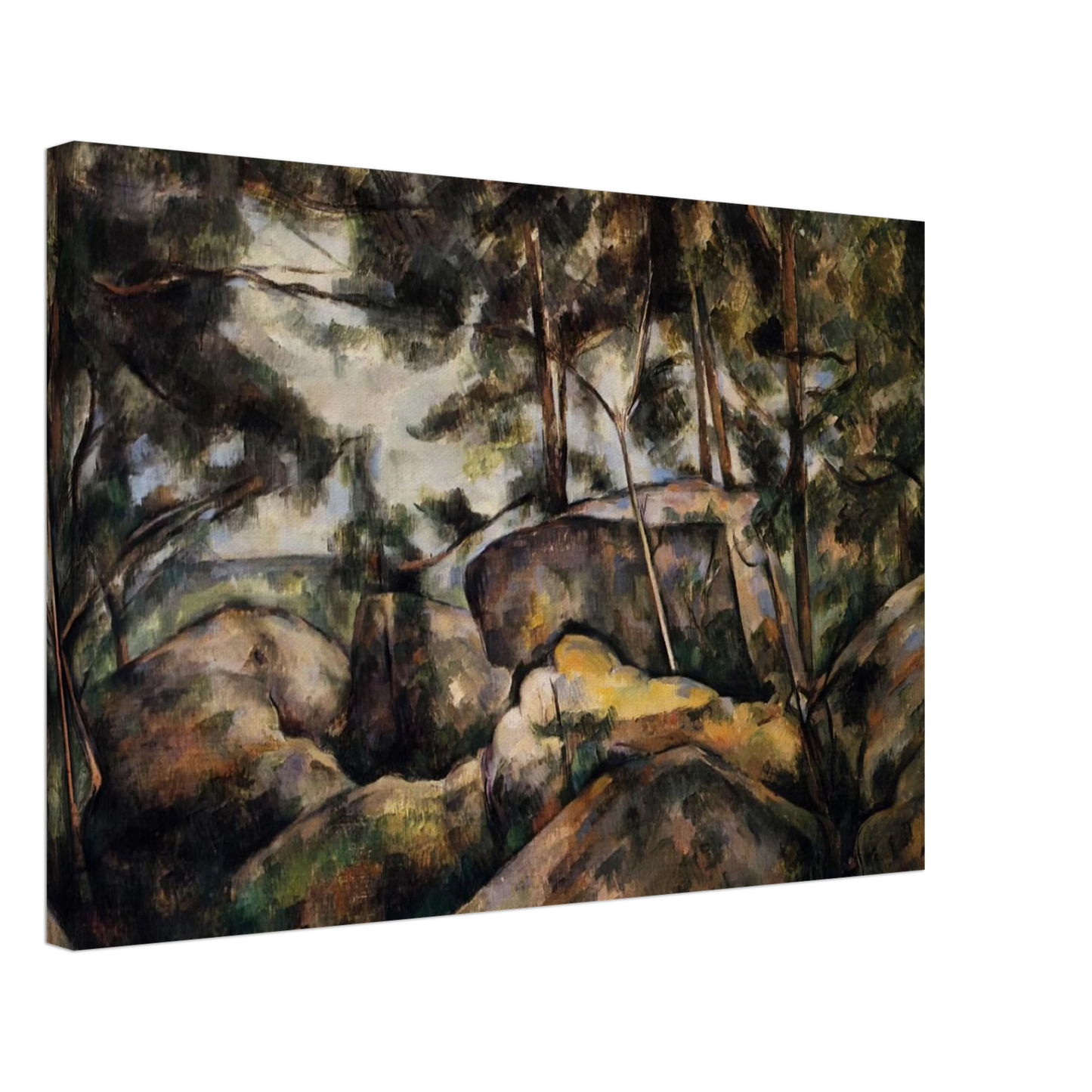 Paul Cezanne - Rocks at Fountainebleau Canvas - 40x60 cm / 16x24 inches-canvas