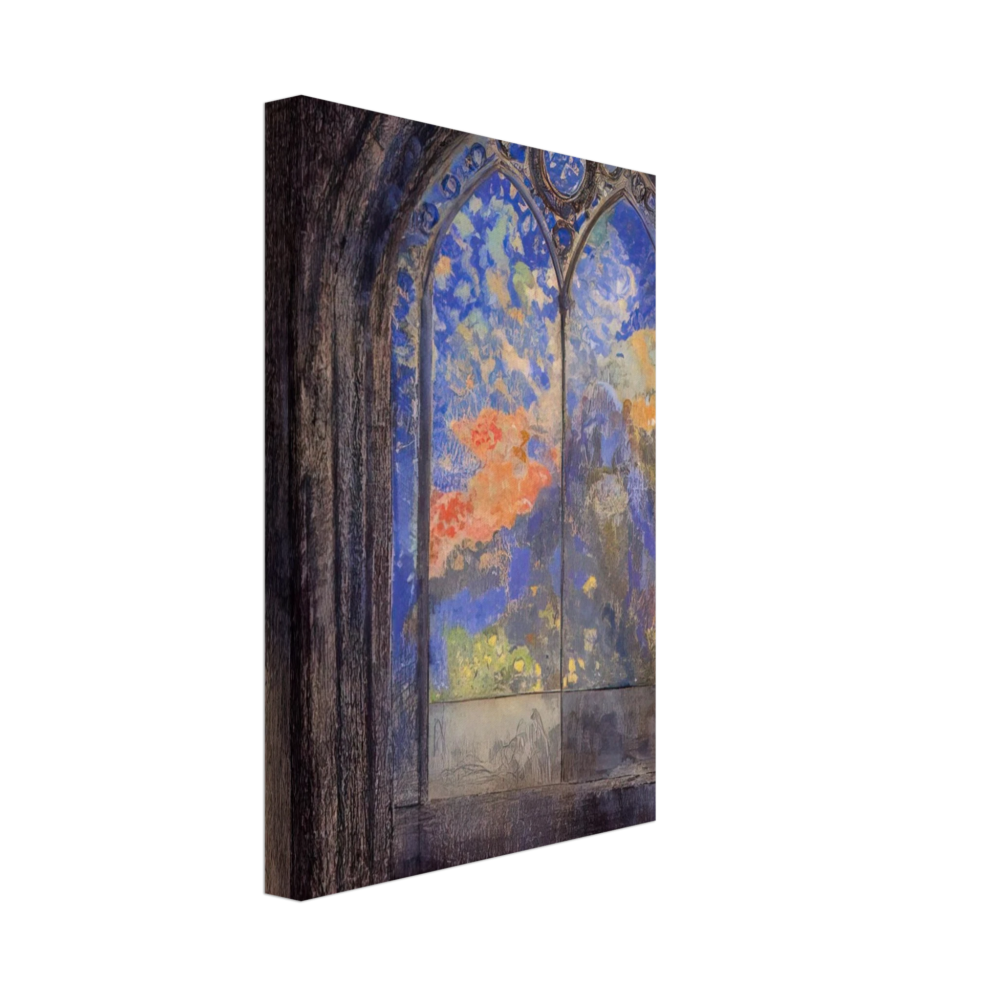 Odilon Redon - STAINED GLASS WINDOW THE MYSTERIOUS GARDEN Canvas - 70x100 cm / 28x40 inches-canvas